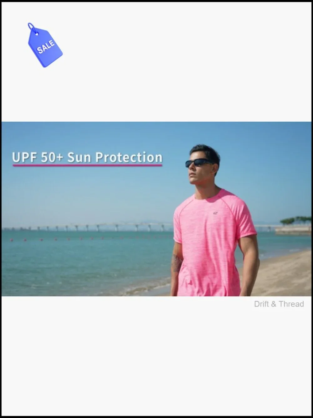 Men's UPF 50+ Rash Guard Quick Dry Sun Protection Swim Shirt Tee